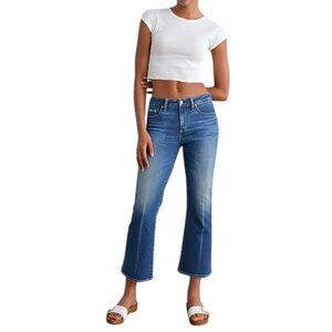 AMO Jane Sweet Cheeks Jeans Flare Hem Light Wash Size 27 NWOT
